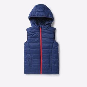 Zella Girl Zip Up Blue Puffer Vest 8/10